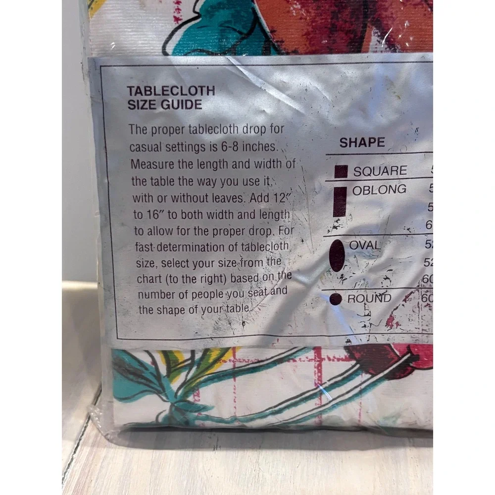 HomeTrends Vinyl Flannel Back Tablecloth 60x84 Oblong Fruit Harvest 7801 VTC NEW